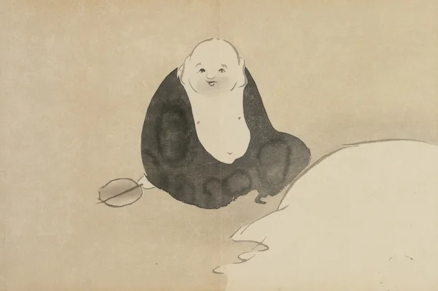 Japanese Print of a monk with a happy expression