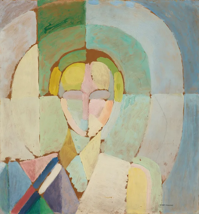 abstract painting of a woman in multi colors