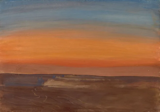 abstract landscape in brown and orange