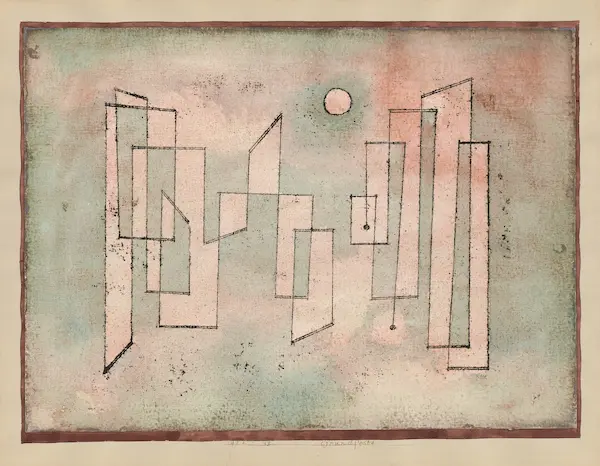 abstract painting with vertical rectangular shapes from 1922