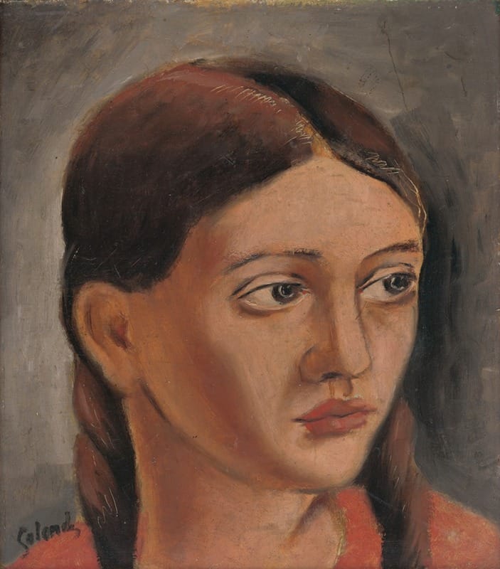 Head of a girl who looks sad and confused, by Mikuláš Galanda