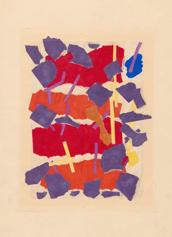 abstract art piece by Nekejka with reds and blue shapes