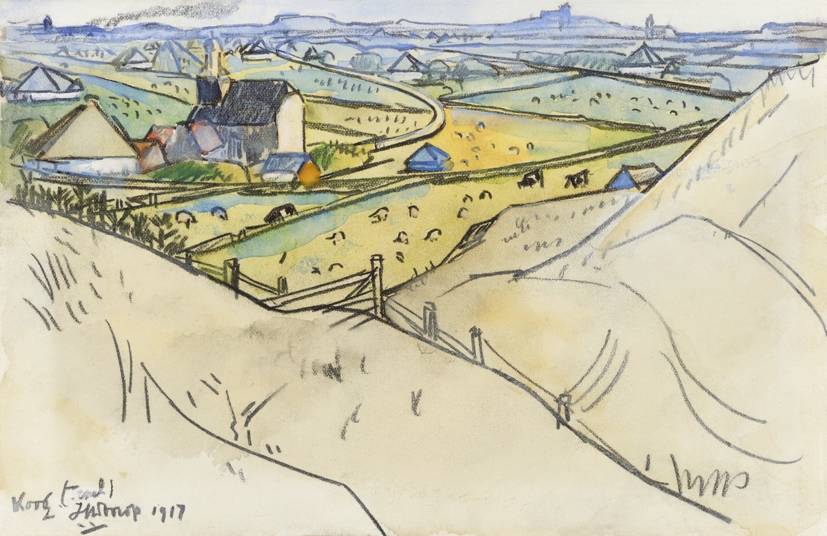 View from the dunes on Koog in Texel (1917) by Jan Toorop.