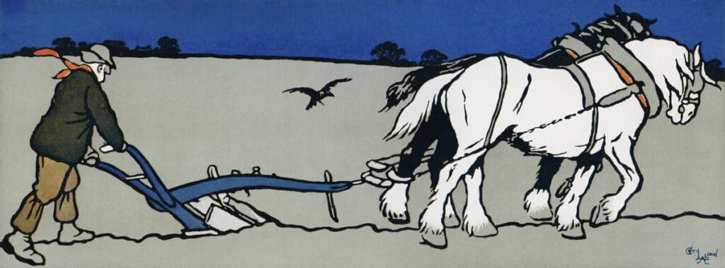 The Ploughman by Cecil Aldin (1870-1935).
